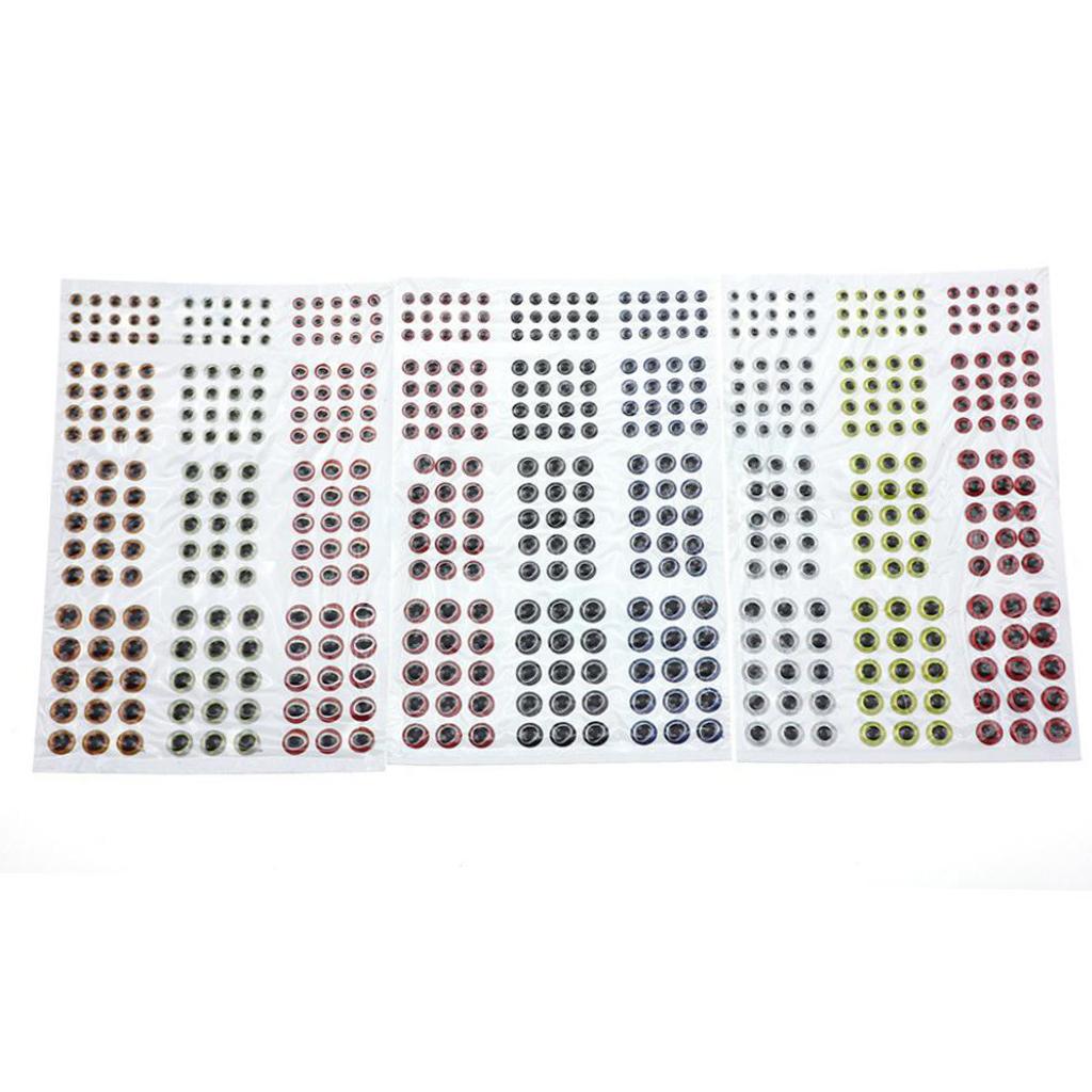 183pcs Fishing Lure Eyes 3D Holographic Eyes Fly Tying Jigs Crafts DIY Red White