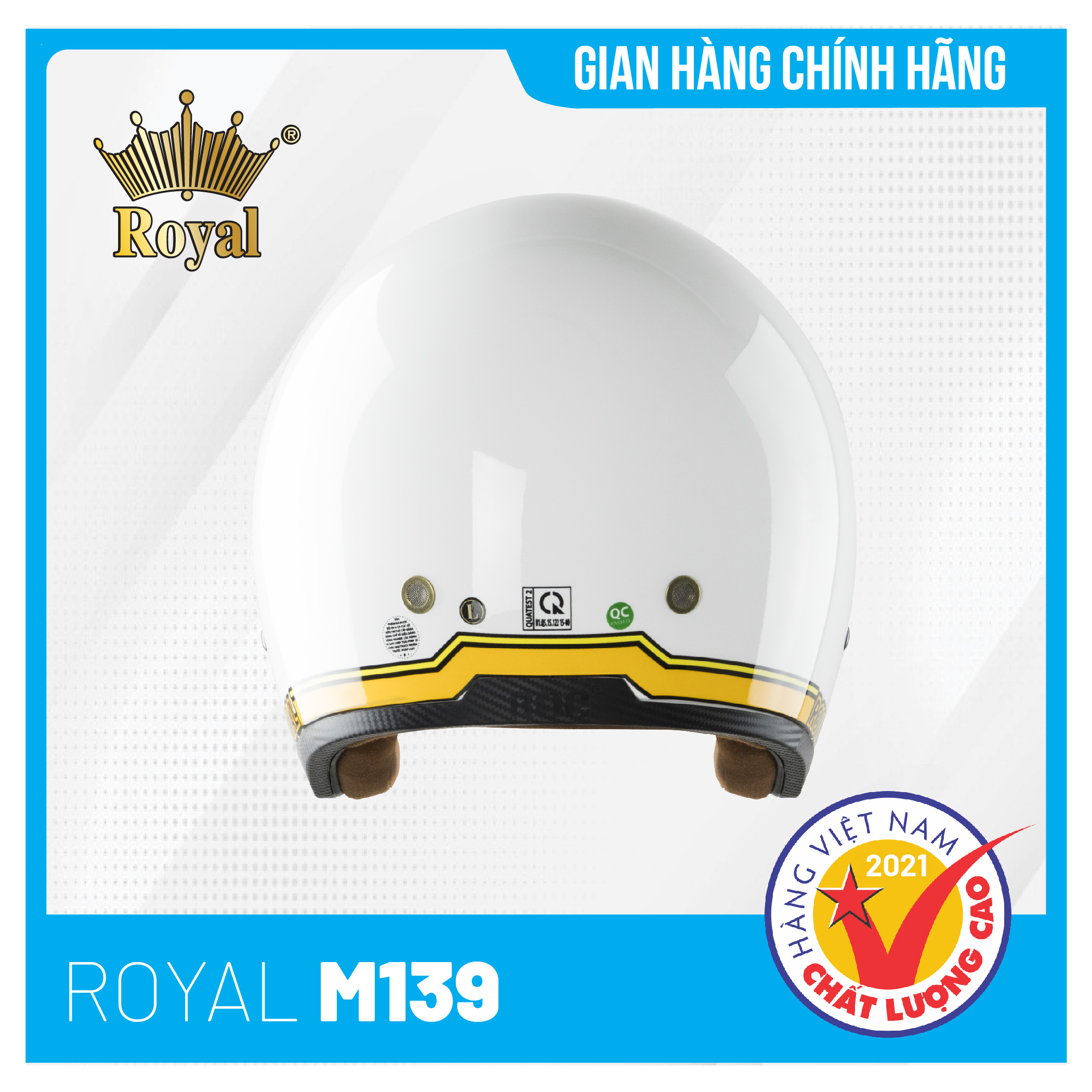 Nón bảo hiểm 3/4 Royal M139 Tem Kính Âm Thời Trang, An Toàn và Tiện dụng