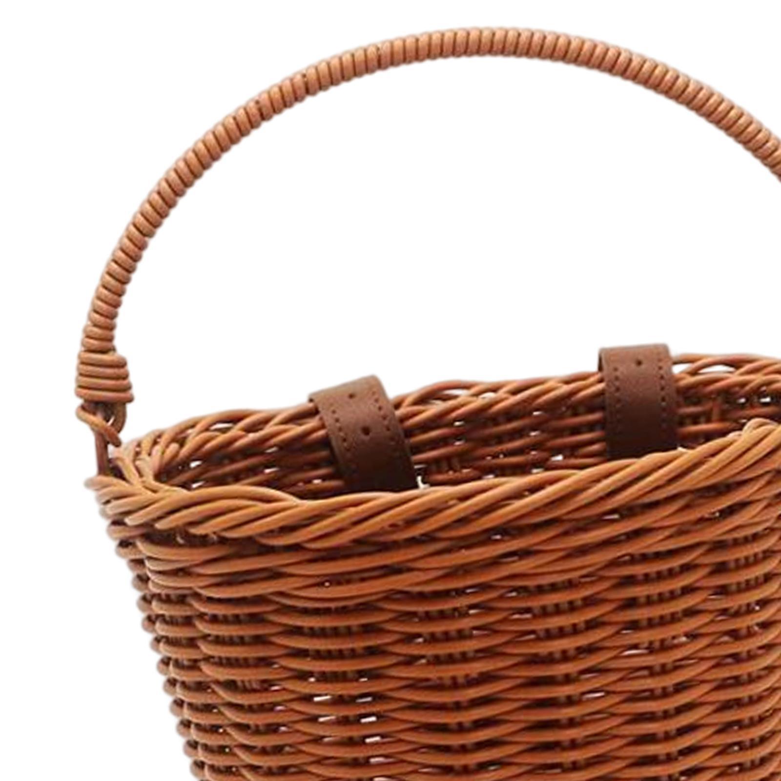 Children's Basket, Kids Bike Basket, Detachable Electric Bike Basket, Woven Front with Handle Shopping Vegetable Basket for Kids