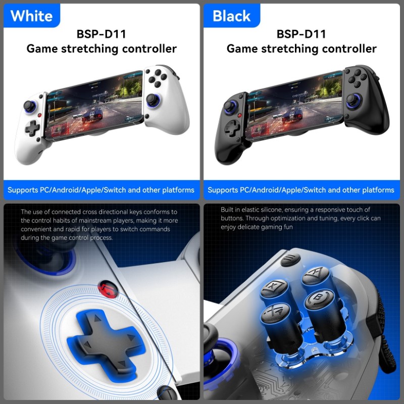 Gamepad Tay Game Không dây Bluetooth D11 đa nền tảng cho máy tính - điện thoại - máy game Console hàng nhập khẩu