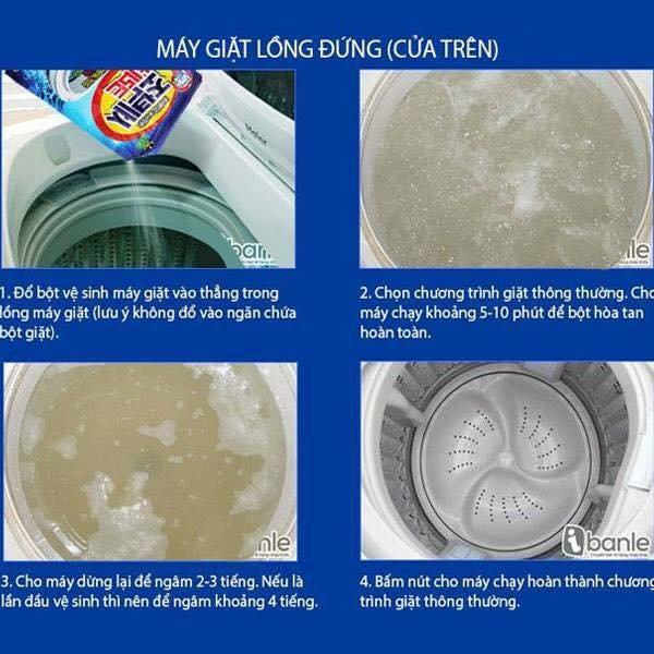 Bột vệ sinh máy giặt, tẩy lồng máy giặt hàn quốc - gói 450g