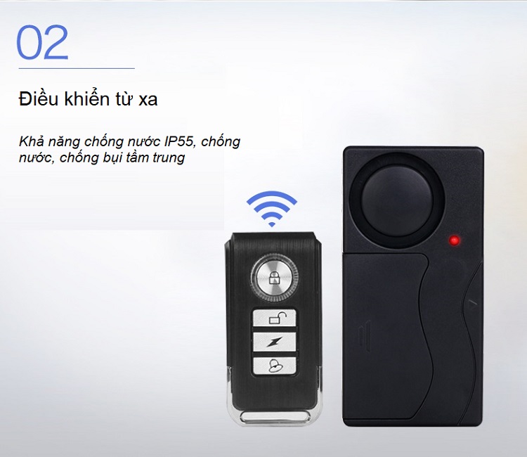 Báo động rung có ĐKTX Model KS-FS04R ( Tặng kèm 01 móc khóa tua vít ba chức năng trong một )