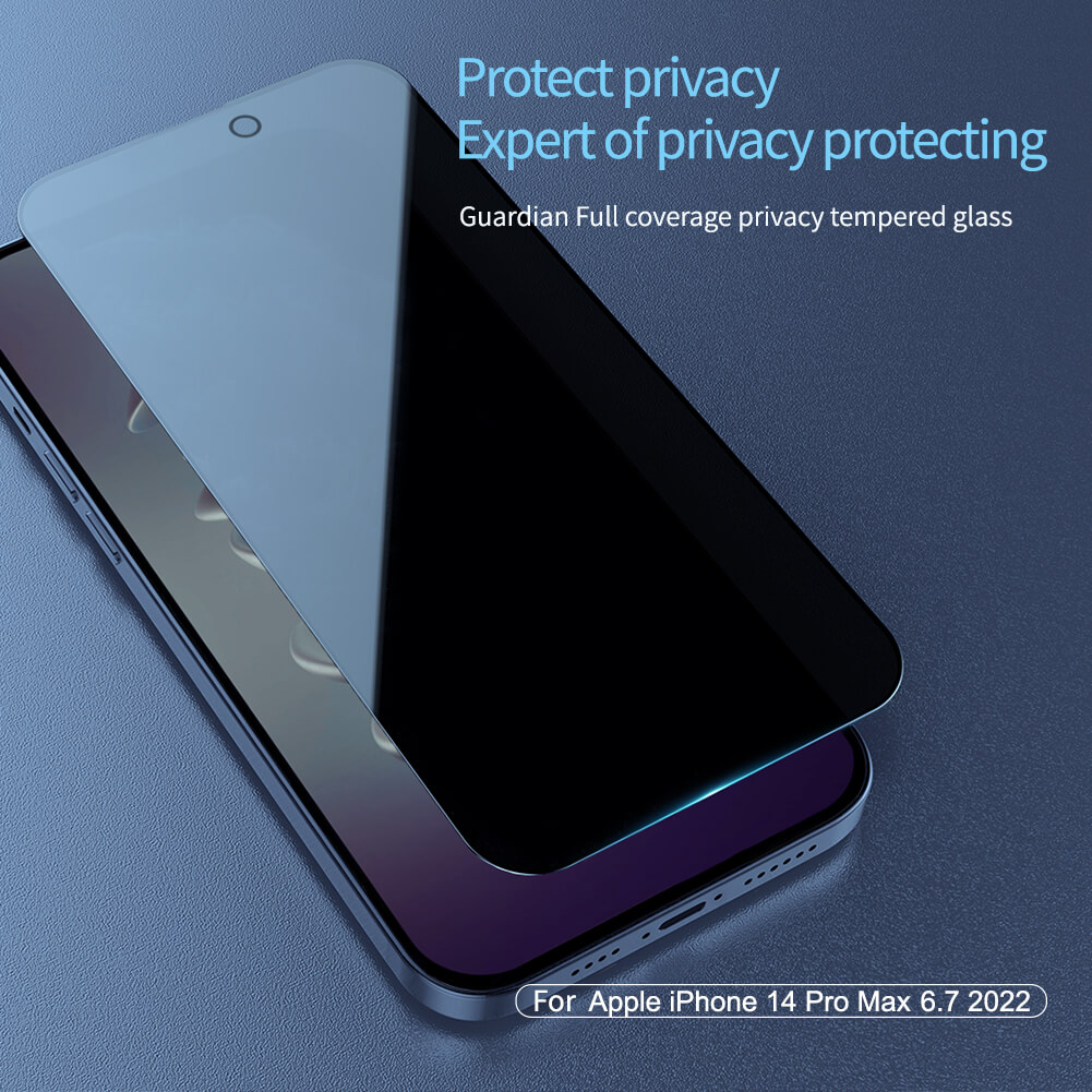 Miếng dán cường lực chống nhìn trộm cho iPhone 14 Pro hiệu Nillkin Amazing Guardian mỏng 0.23mm, vát cạnh 2.5D, chất liệu kính AGC Nhật Bản - hàng nhập khẩu