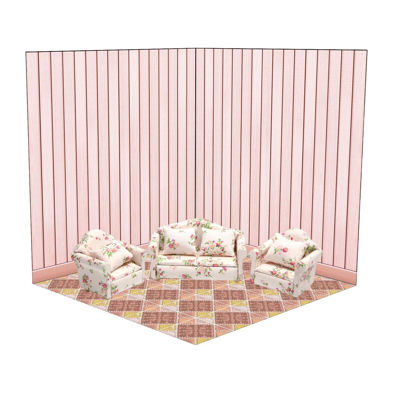 3x 1:12 Dollhouse Background Board Display Board for Adults Unisex