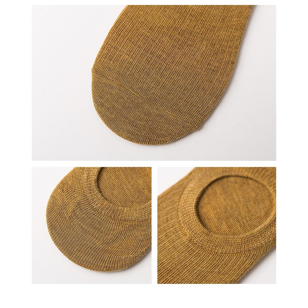 Vớ Nữ ️️ Tất Nữ Vintage Cổ Ngắn - Tất Nũ Trơn Gót Đính Silicon Chống Trượt