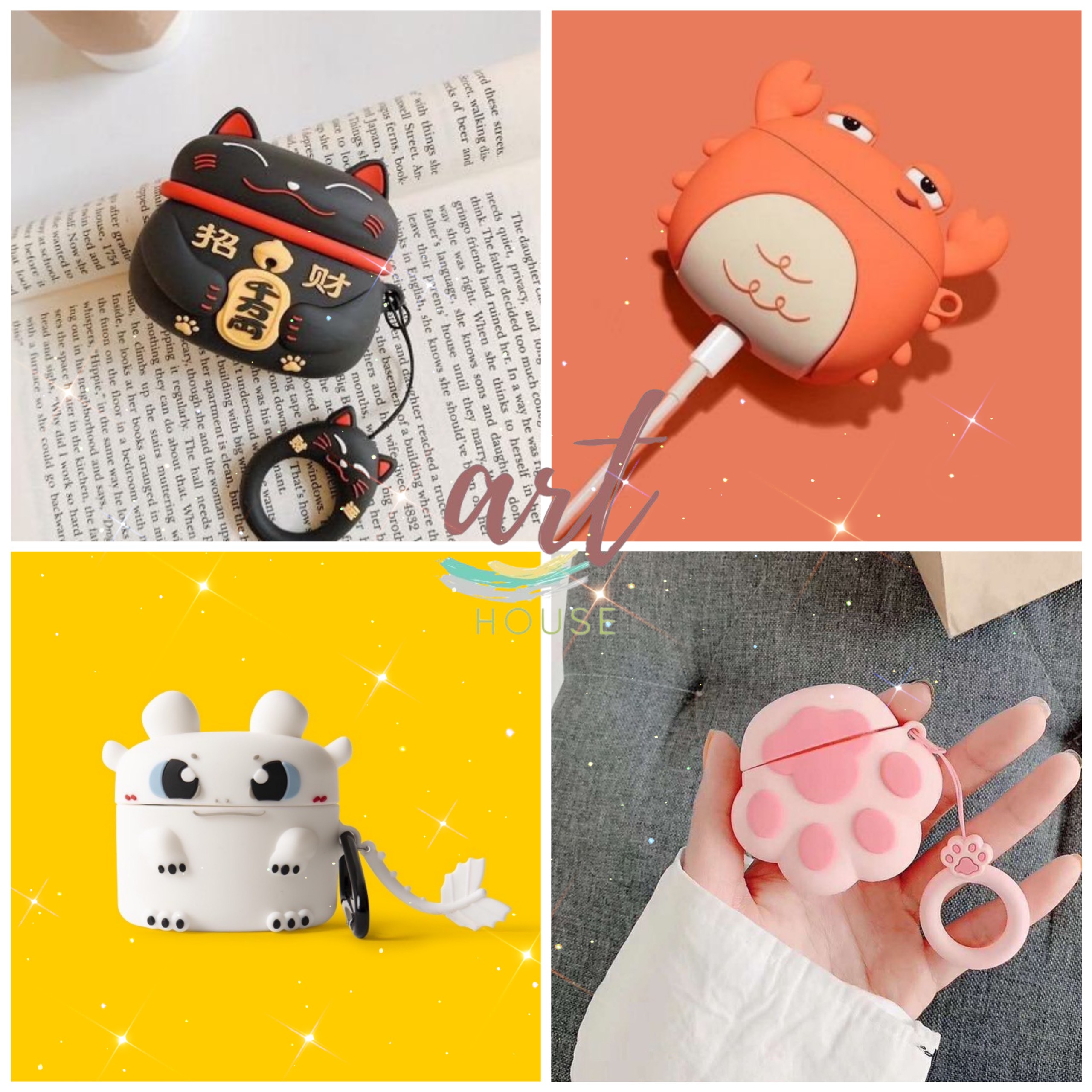 Ốp Bảo Vệ Case TPU Dành Cho Airpods 1/2 Nhiều Mẫu Cute