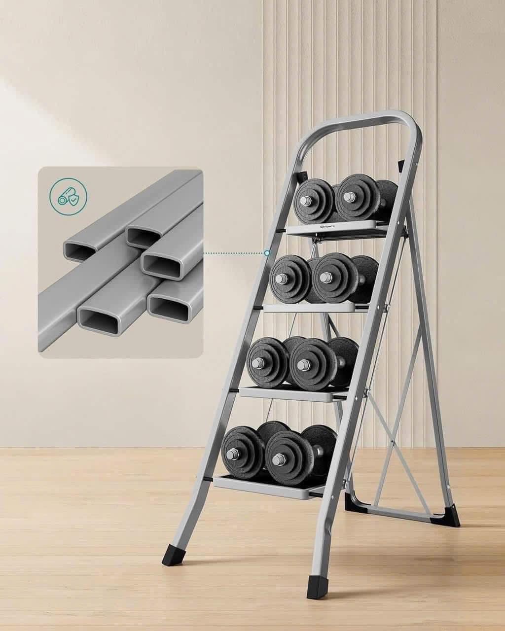 Thang Nhôm Gấp Gọn Songmics 4 Bậc Cao Cấp hàng chính hãng