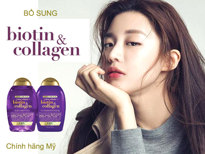 Combo 2 Chai Dầu Gội Và Xả Ngăn Ngừa Rụng Tóc O.g.X Biotin &amp; Collagen 385ml - USA