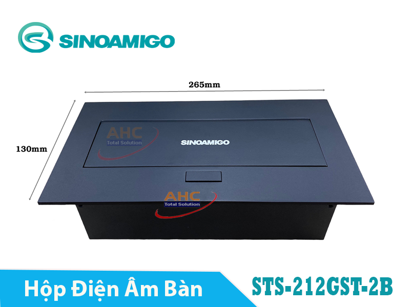Hộp ổ cắm âm bàn đa năng Sinoamigo STS-212GST-2B màu đen. Module tùy chỉnh, tích hợp mạng, thoại,HDMI, USB, Audio - Hàng chính hãng Full thuế VAT, COCQ