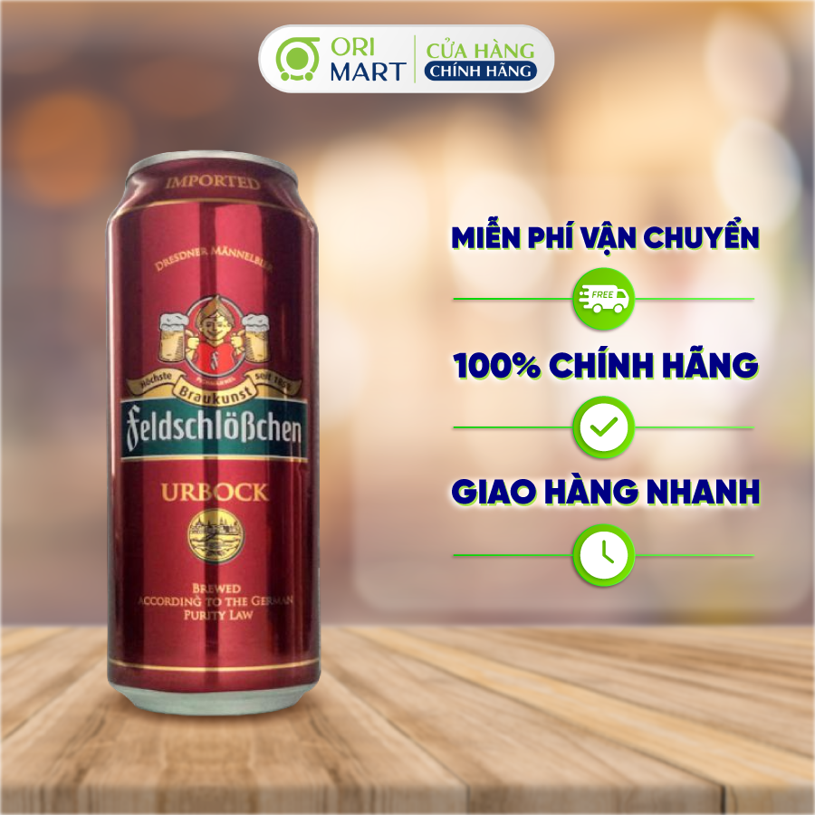 Bia Lon FeldschloBchen Urbock 7.2% Hương Vị Đậm Đà Nhập Khẩu Từ Đức ORIMART 500ml