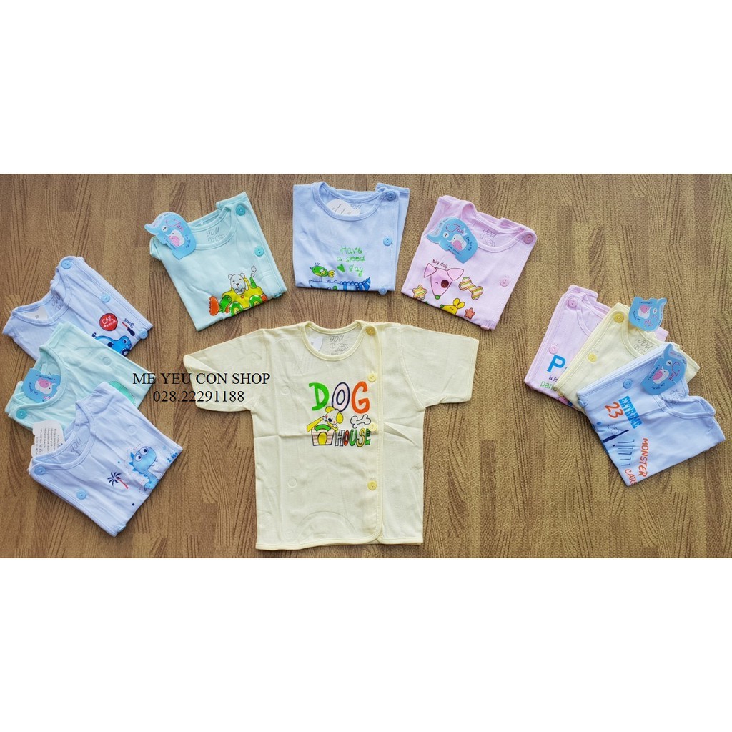 (J06TN) ÁO BÁC SĨ TAY NGẮN MÀU CHO BÉ 3-9kG - JOU - X DƯƠNG
