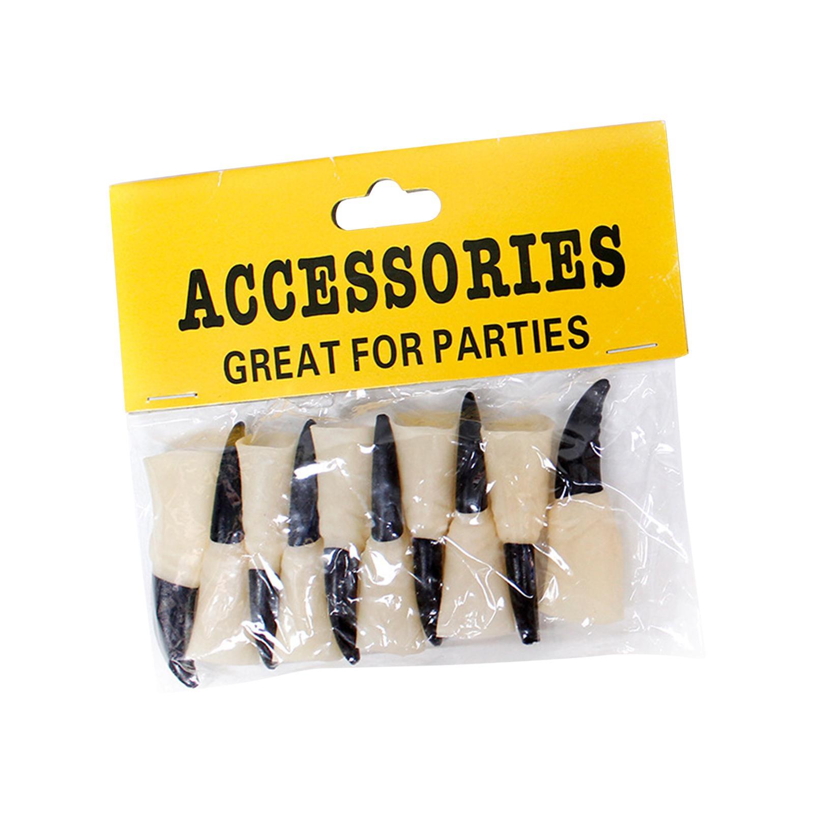 10PCS Fake , Scary Witch Fingers Zombie Finger Claws Zombie Nail Cover Halloween Costume Cosplay Accessories