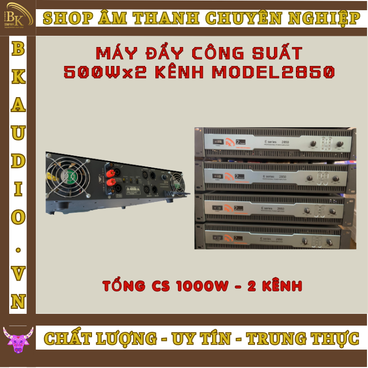 Bộ khuếch đại âm thanh Amply Professional BK 2850 công suất 500w/kênh cao cấp cho âm thanh cực đỉnh