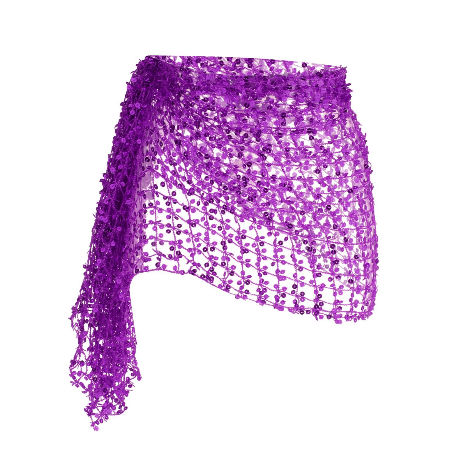 Womens Belly Dance Hip Scarf Sequins for Belly Dancer Indian Belly Dancing Belts Waist Scarves Bellydance Hip Scarves Skirt