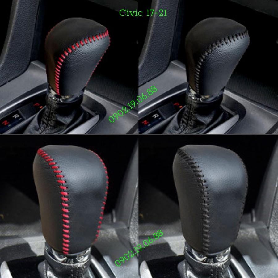 Bọc cần số da bò nhập khẩu xe Honda Civic 2017-2022