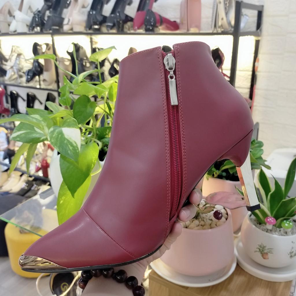 Boots nữ thời trang, mũi + gót kim loại cao cấp ROSATA RO37 7p - HÀNG VIỆT NAM - BKSTORE