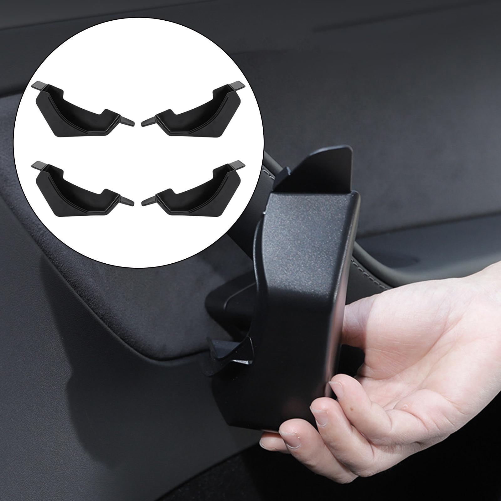 4x Door Handle Storage Box ABS Front Rear Interior Accessories Organizer Organizer Interior for Tesla Model 3 Phone Container