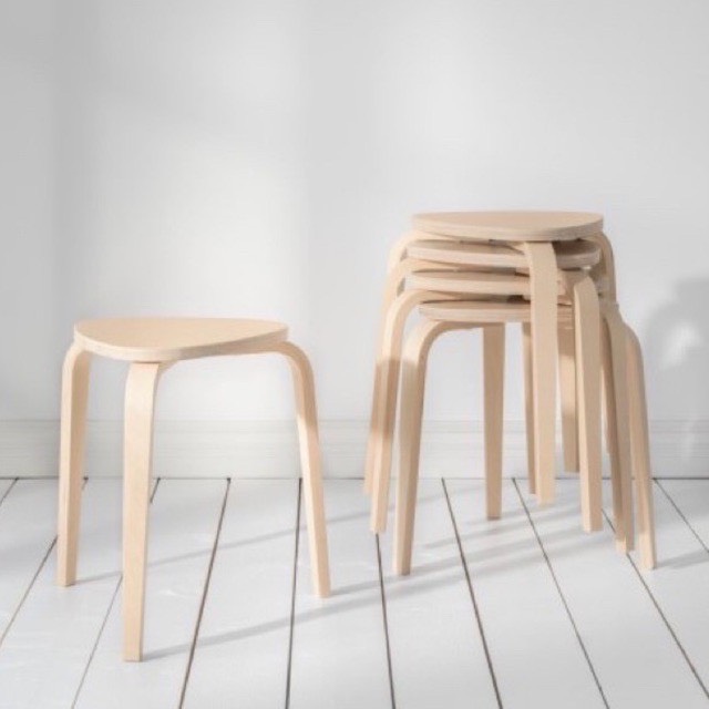 Ghế đôn, Ghế đẩu Ghế cafe, Ghế Trang trí Gỗ uốn cong Quata Chair - Plywood cao su, Sơn gốc nước an toàn.