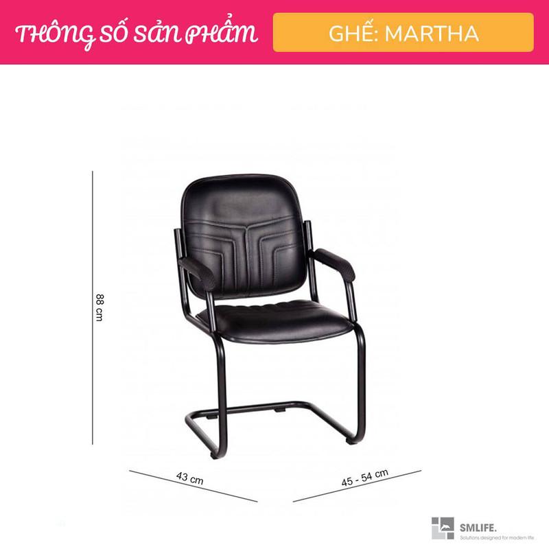 Ghế phòng họp chân quỳ bọc da SMLIFE Martha