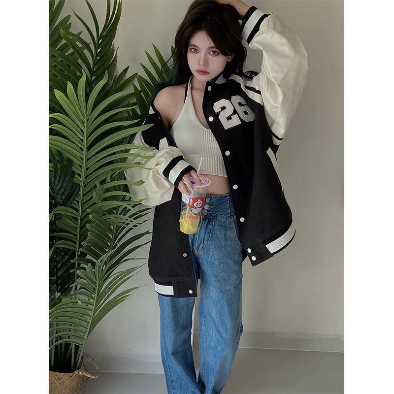 Áo Bomber F426 Da Lộn 2 Lớp Chữ Thêu Sắc Nét Unisex Nam Nữ Form Rộng Thoải Mái