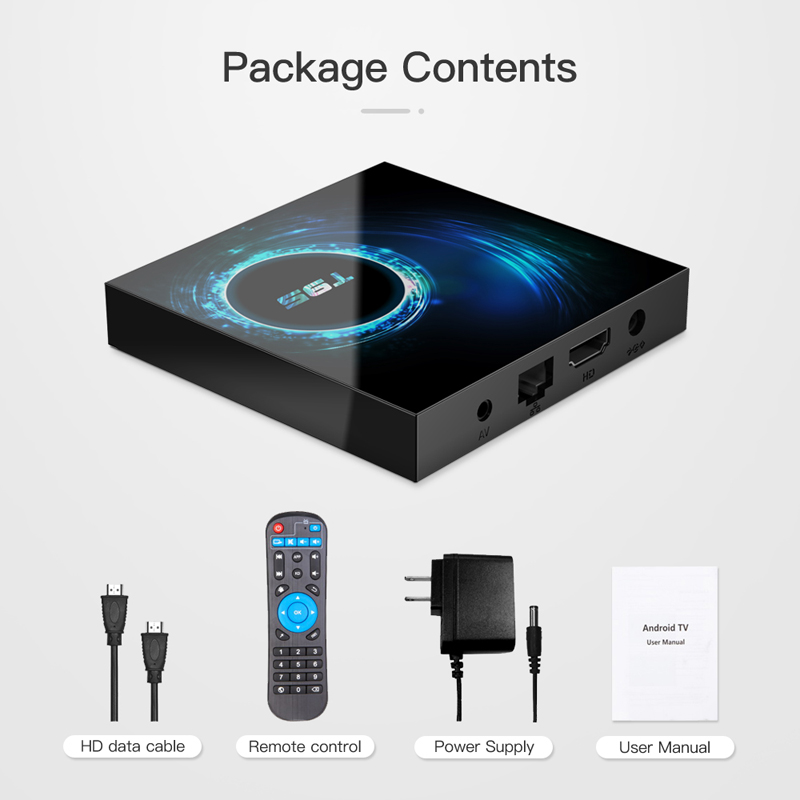 Android Box Android 10, RAM 4G, 32G ROM mạnh mẽ, wifi băng tần kép, bluetooth 5.0,đa năng, mang lại nhiều khung giờ giải trí cùng gia đình T95+TVA00