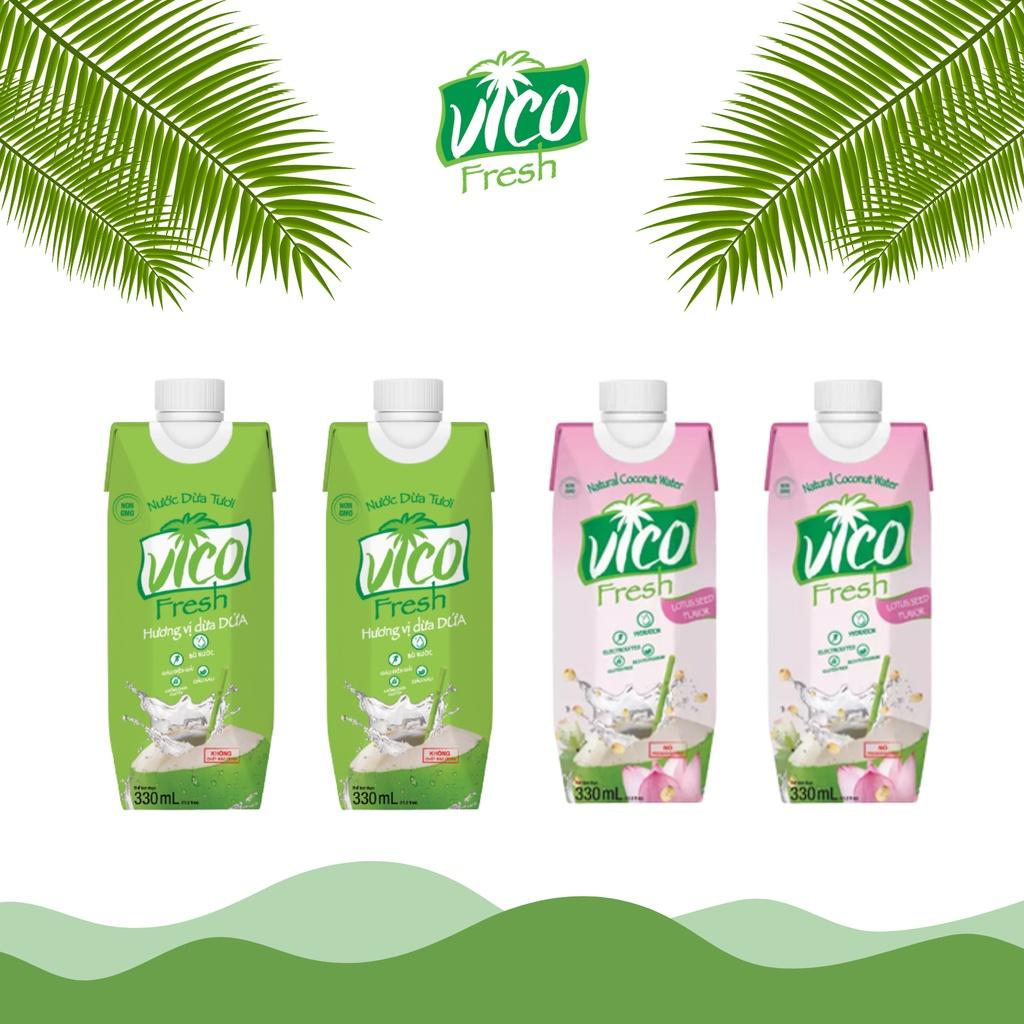 Nước Dừa ACP Vico Fresh - Combo 4 Hộp Nước Dừa 330ml