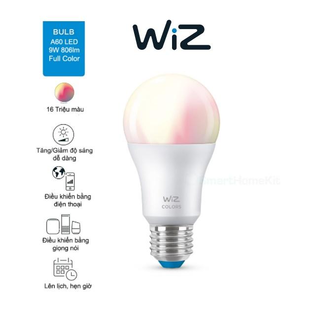 Bóng đèn WiZ 16 triệu màu màu Wi-Fi Color+TunableWhite/9W A60