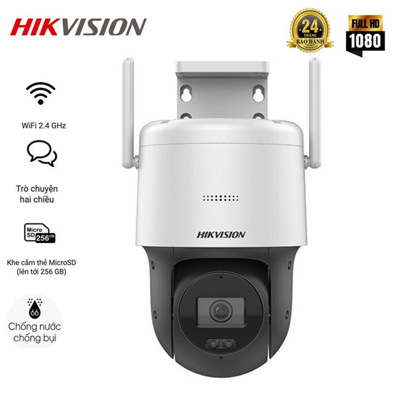 Camera Wifi IP Hikvision DS-2DE2C400IW-DE/W Quay 360 độ siêu nét 4Mp-2K+, tích hợp mic-loa, lắp ngoài trời - Hàng Chính Hãng