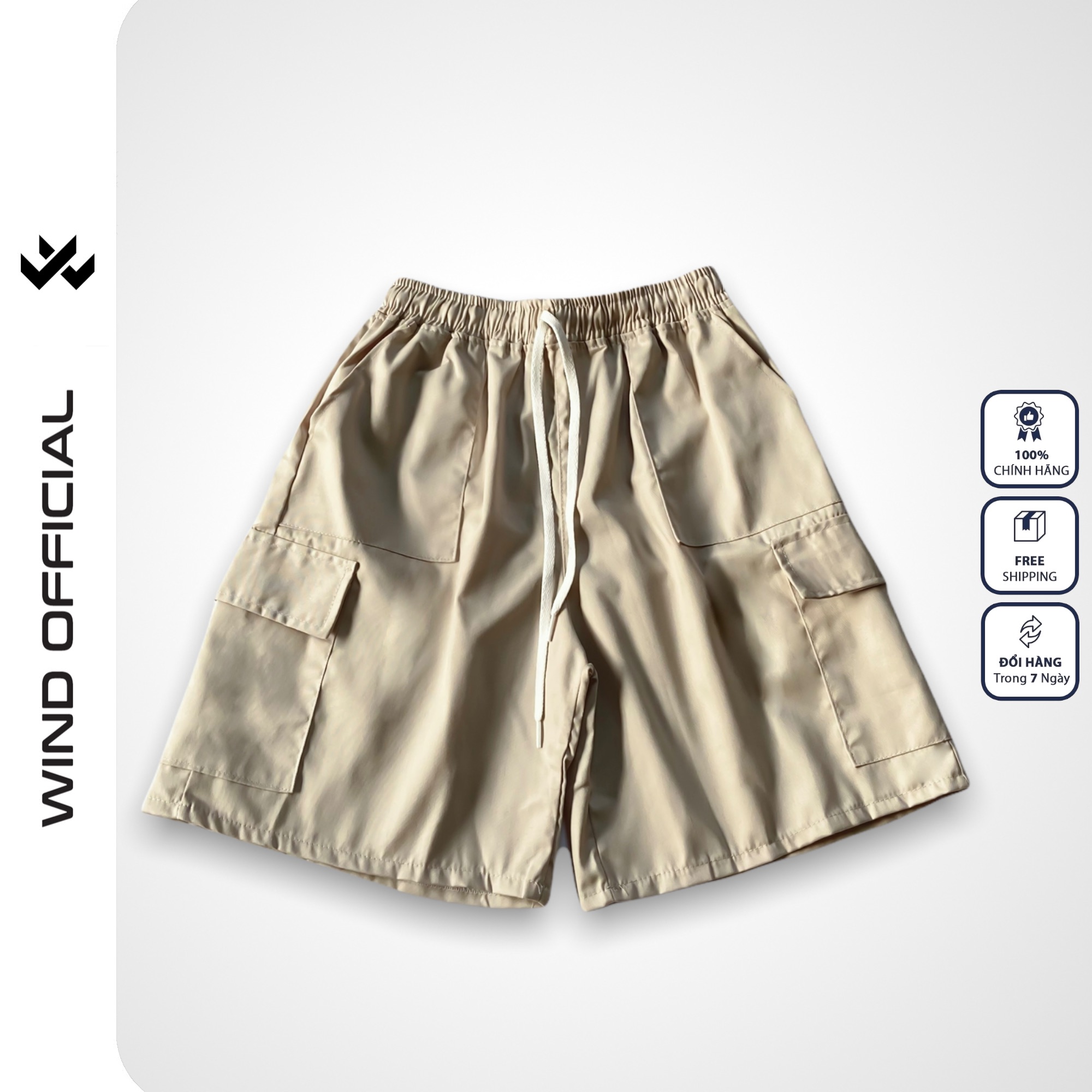 Quần short ngố kaki túi hộp Wind unisex Trơn sort nam nữ phong cách ulzzang