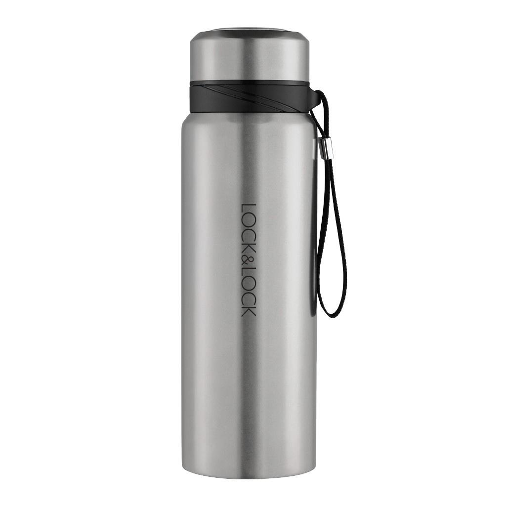 Bình Giữ Nhiệt 800ml Lock&amp;Lock Vacuum Bottle LHC6180 - Hàng Chính Hãng, Thép Không Gỉ, Lưới Lọc Trà, Dây Treo - JoyMall