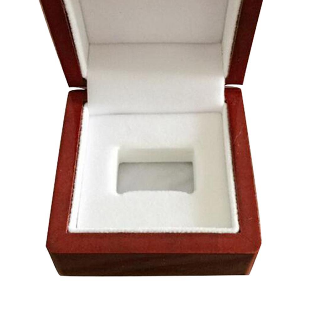 4Single Hole Championship Rings Display Collection Case Wood Jewelry Box Storage