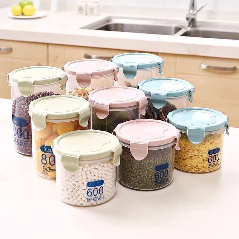 Bộ 3 Hộp Đựng Gia Vị, Đựng Hạt Có Nắp Đậy Đa Năng