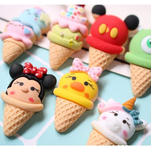 Charm mô hình kem ốc quế các nhân vật hoạt hình Cartoon Network cho các bạn trang trí vỏ ốp điện thoại, làm Jibbitz, DIY