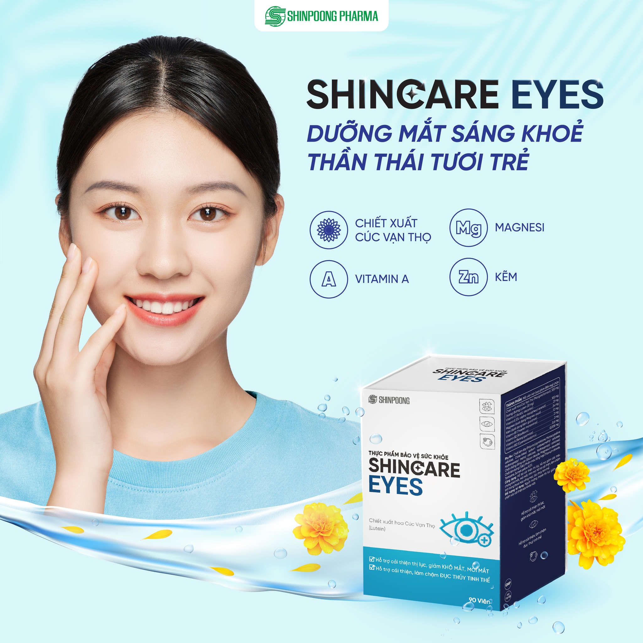 [Hộp 30 viên] Viên Uống SHINCARE EYES - Hỗ trợ cải thiện thị lực, Hỗ trợ giảm các triệu chứng khô mắt, mỏi mắt, nhìn mờ - SHINPOONG PHARMA