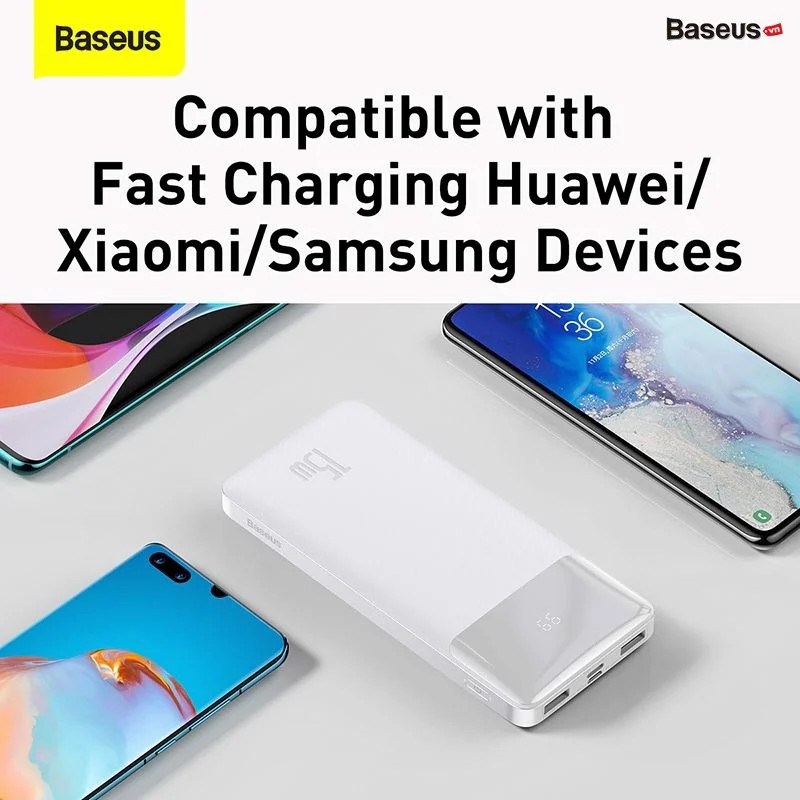 Pin sạc dự phòng Baseus Bipow Digital Display Power Bank (15W / 20W, USB*2+Type C , LED Display, 2 Way Fast charge ) Hàng chính hãng