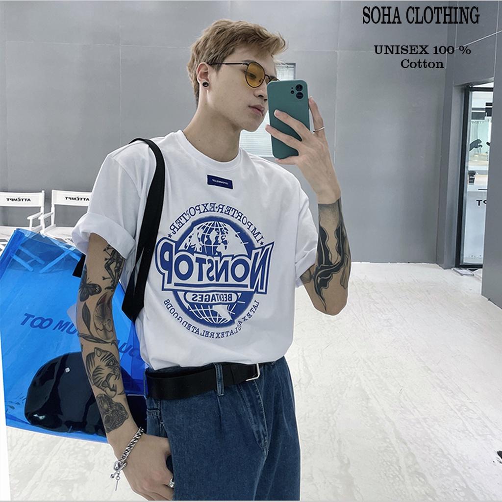 Áo thun tay lỡ phông Unisex nam nữ Cotton oversize form rộng NONSTOP
