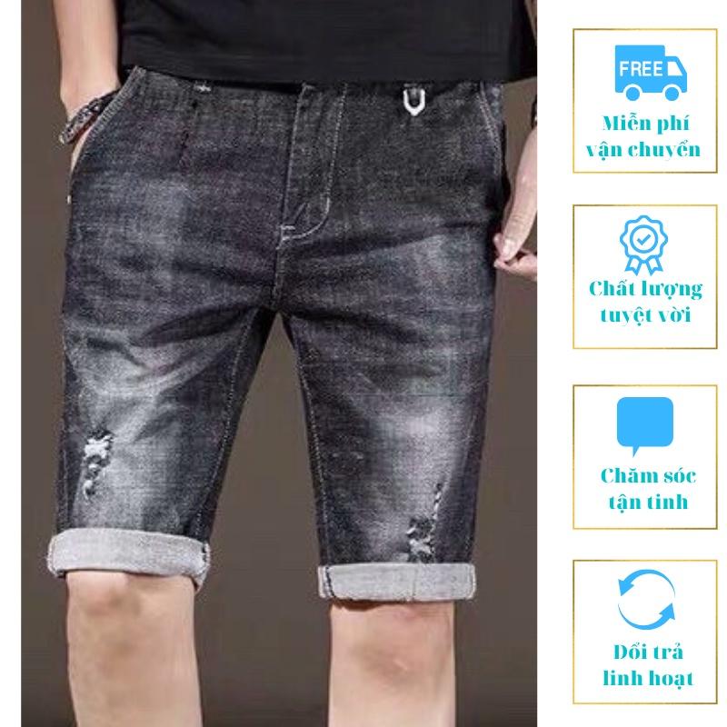 Quần short jean nam, chất vải bò co gian, trẻ trung cá tính VOZODO 212