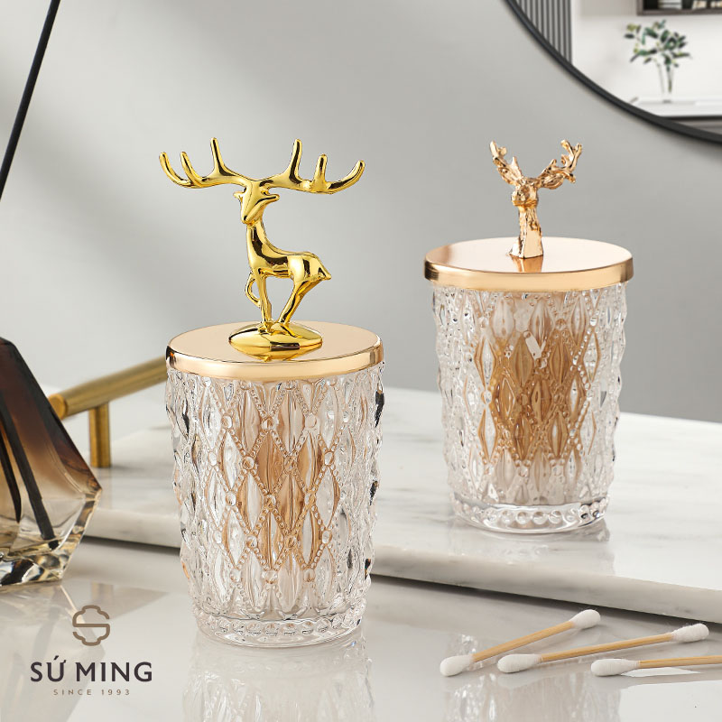 Hũ, lọ thủy tinh lưu trữ tăm, kẹo trang trí bàn uống nước sang trọng, giao hàng nhanh
