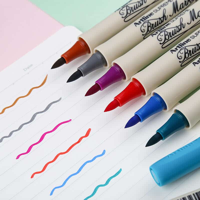 UP.PENS Collection - Combo 4 bút lông đầu cọ viết calligraphy Artline Supreme Brush Maker EPF-F