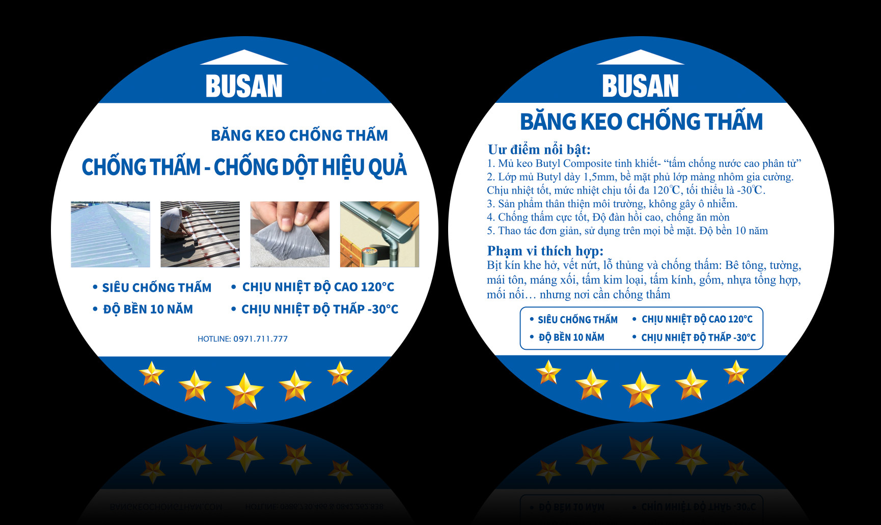 Băng keo cuộn BUSAN siêu dính, chống thấm nước, chịu nhiệt