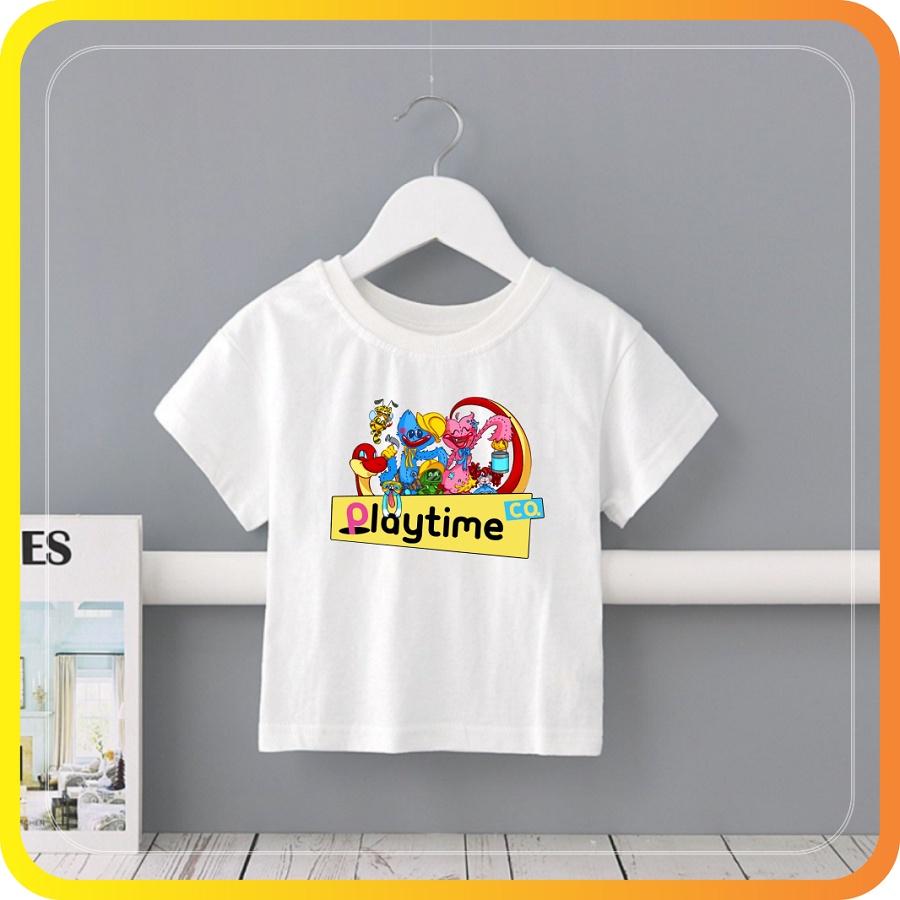 Áo Thun Poppy Playtime Huggy Wuggy màu trắng cho bé trai bé gái cực chất