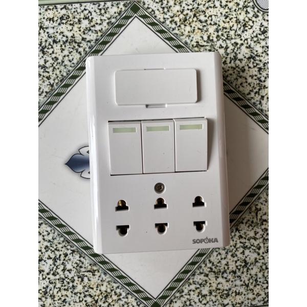 Bảng điện giả âm Sopoka dòng cao cấp công tắc dạ quang