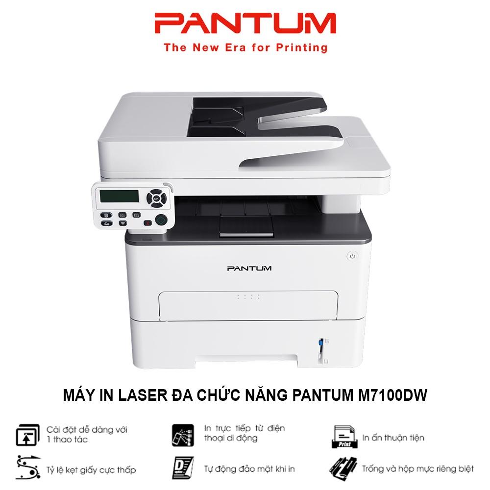 Máy in Laser đa chức năng PANTUM M7100DW, in Wifi, đen trắng, tốc độ cao, scan, photocopy, tự động đảo mặt, khổ giấy A4 (Hàng chính hãng)