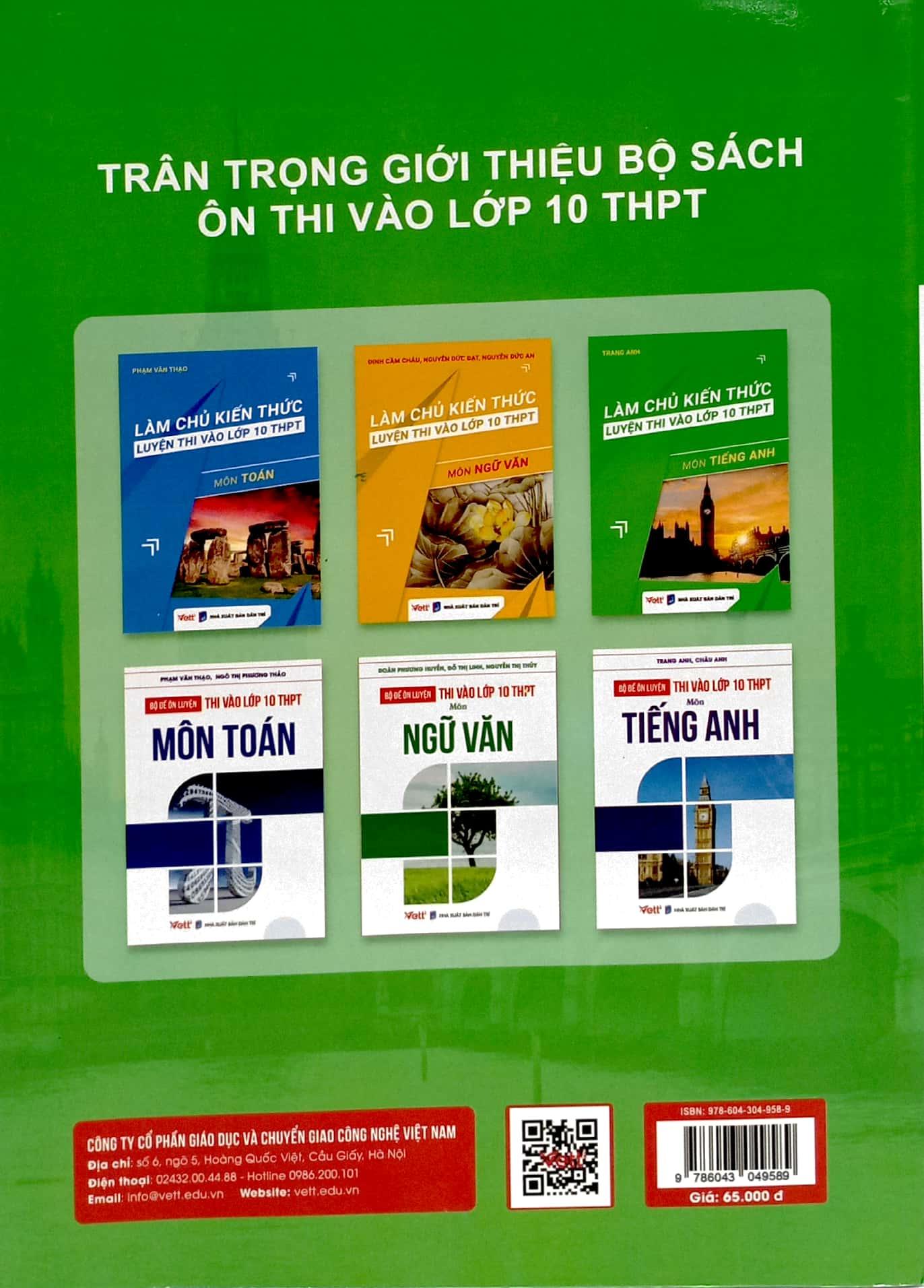 Làm Chủ Kiến Thức Luyện Thi Vào Lớp 10 THPT - Môn Tiếng Anh