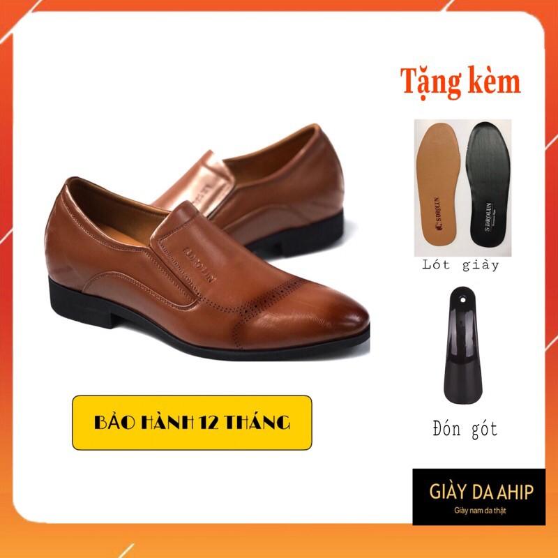 Giày Tây Nam Tăng Chiều Cao AHIP Da Bò Cao Cấp mã 2270