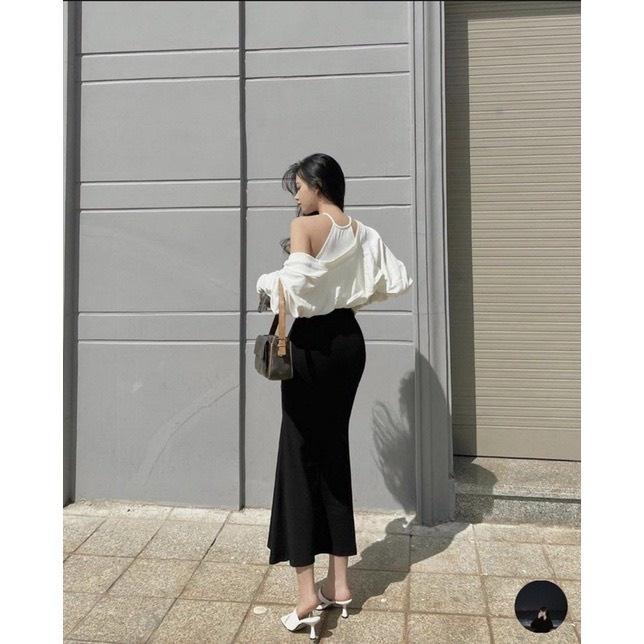 Chân váy đuôi cá chất thun dày cạp cao túi zip cao cấp