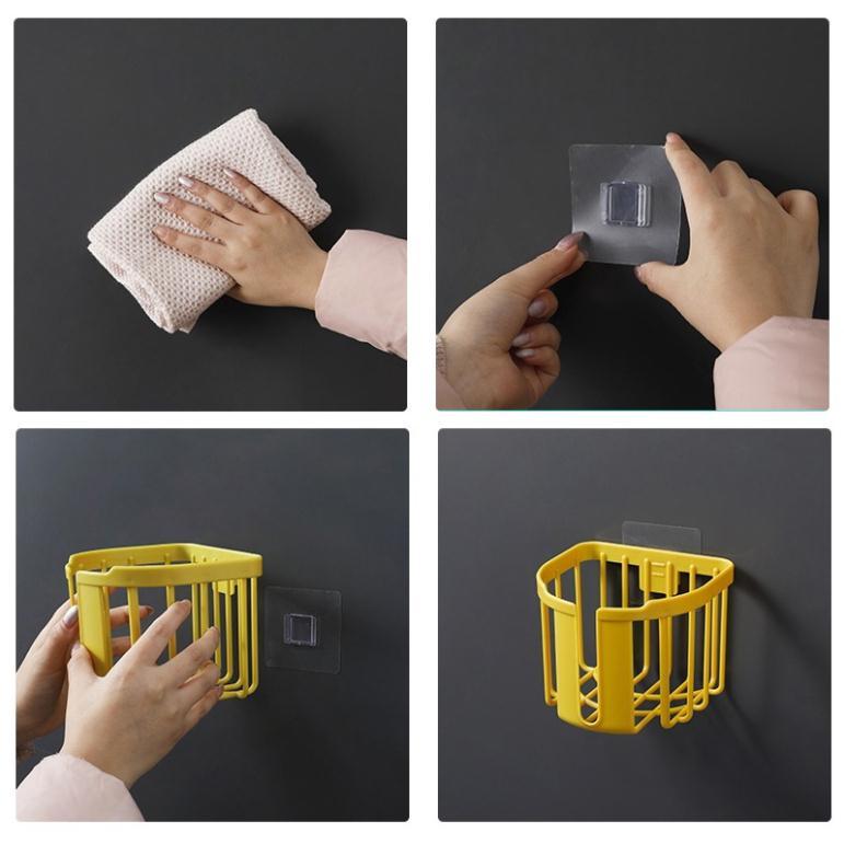 Giỏ đựng giấy vệ sinh dán tường - Giỏ treo tường đựng khăn giấy, đồ dùng phòng tắm, nhà bếp