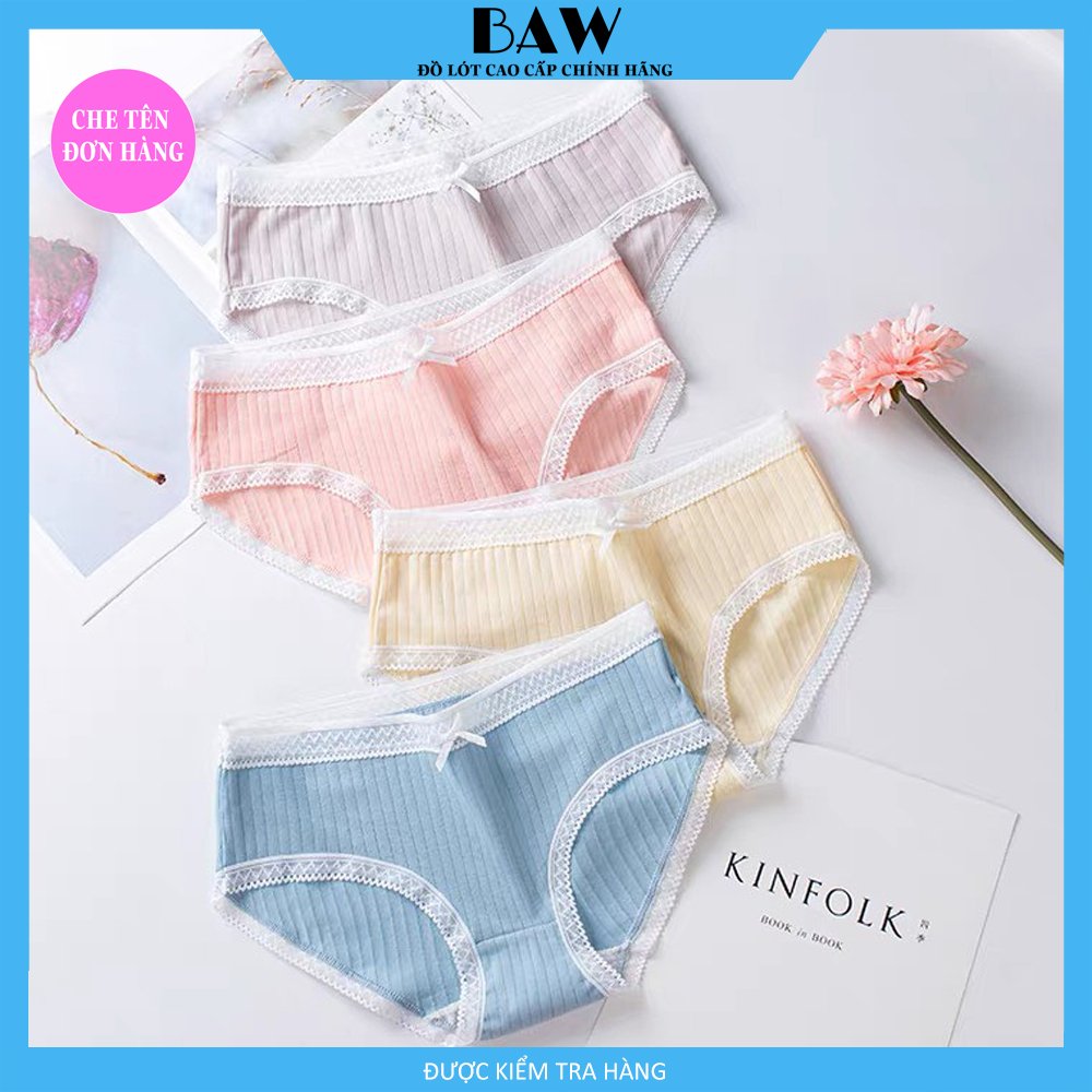 Bộ 5 Quần Lót Nữ Cotton găn tăm thương hiệu BAW thấm hút tốt mẫu QLN29