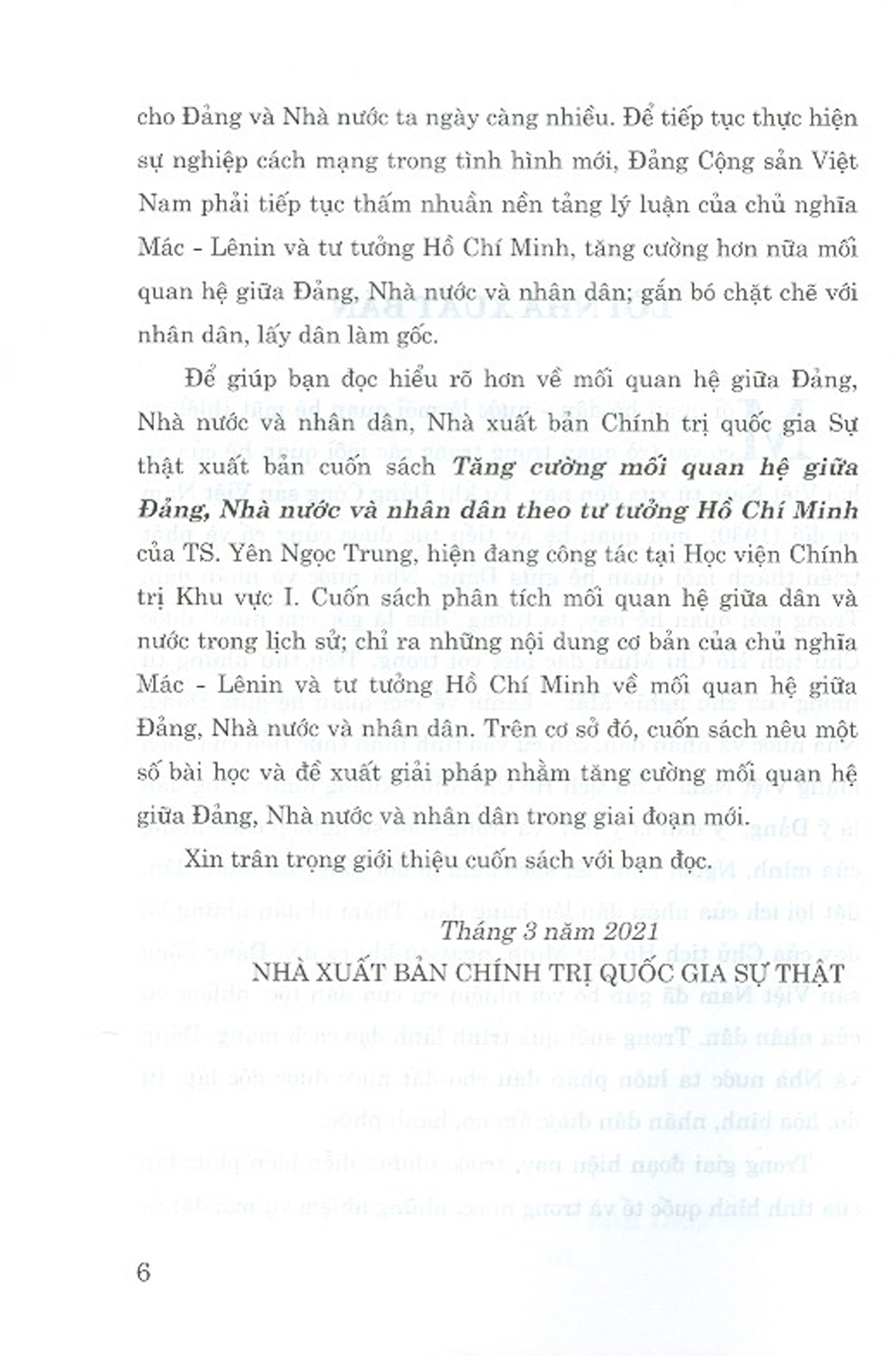 Tăng Cường Mối Quan Hệ Giữa Đảng, Nhà Nước Và Nhân Dân Theo Tư Tưởng Hồ Chí Minh