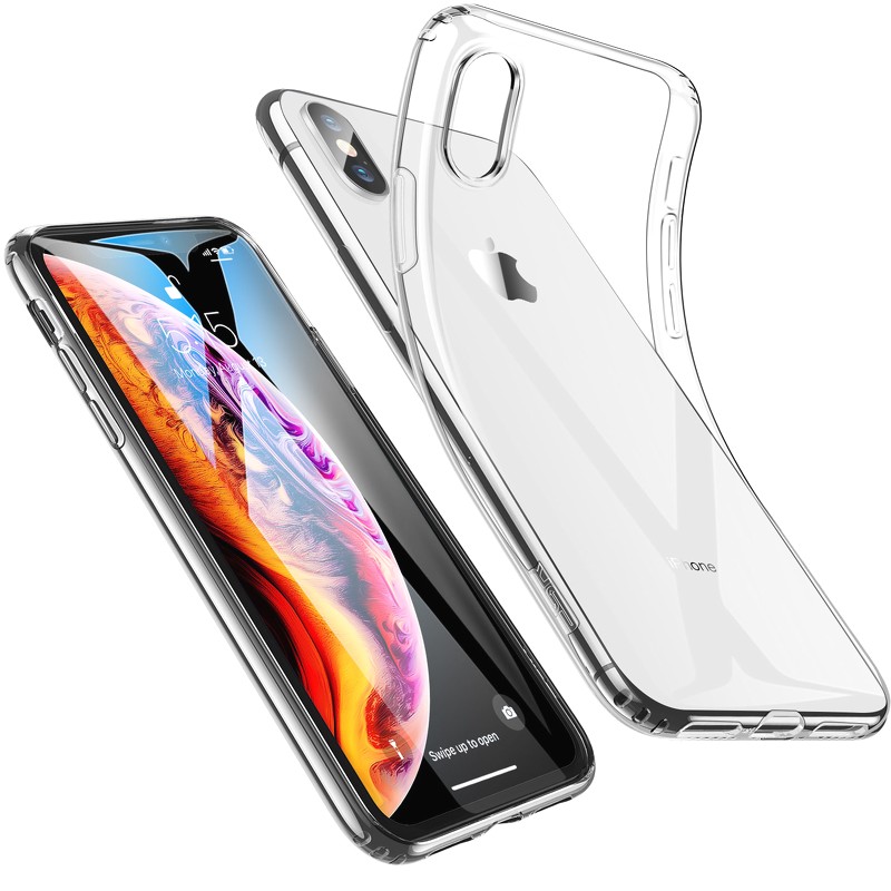 Ốp lưng cho iPhone X / iPhone XS Silicon trong suốt chống trầy xước, chống va đập toàn diện